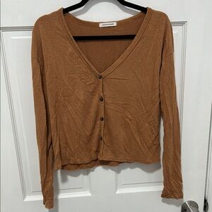 Women's Brown Button-Up Cardigan